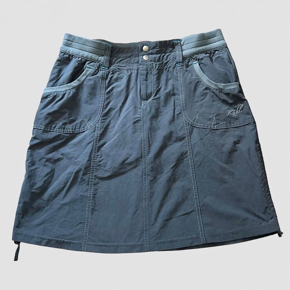 Kuhl Durango Womens sz 8 Charcoal Gray Athletic Hiking Skort Gorpcore Cinched